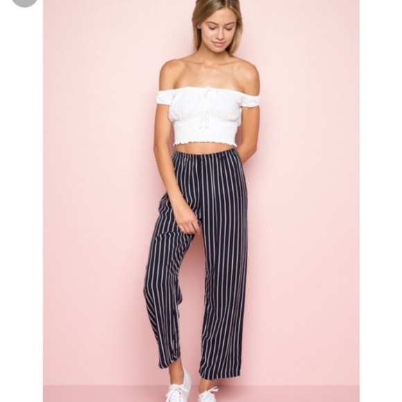 brandy melville navy striped pants
